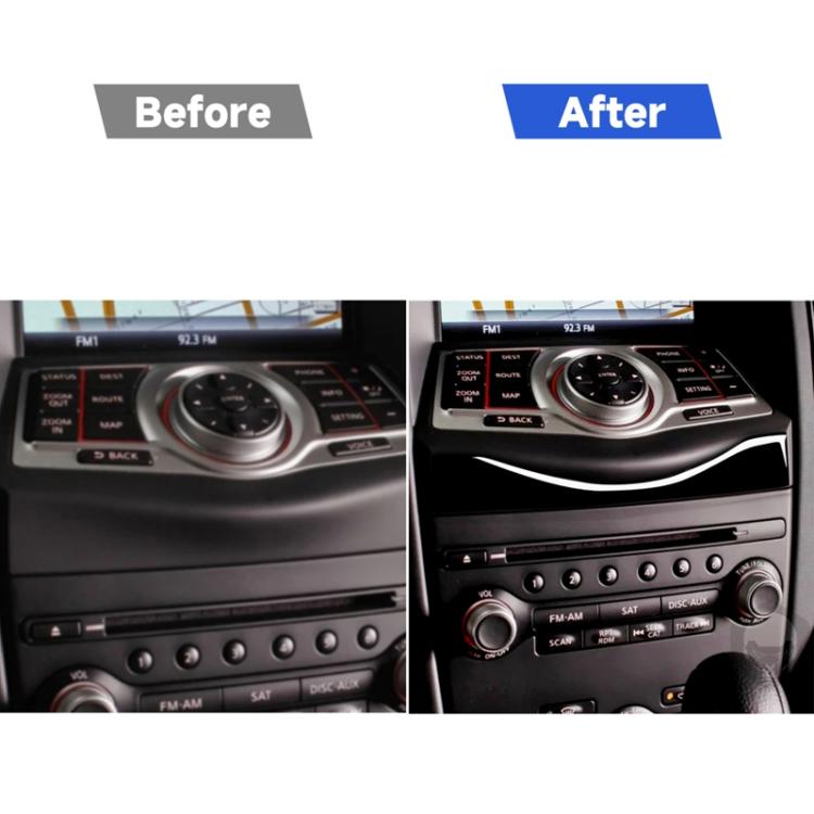 For Nissan 370Z Z34 2009- Car Multimedia Navigation Button Decorative Sticker, Left and Right Drive Universal, Multimedia Navigation Button