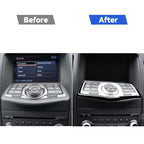 For Nissan 370Z Z34 2009- Car Multimedia Navigation Button Panel Decorative Sticker, Left and Right Drive Universal, Multimedia Navigation Button Panel