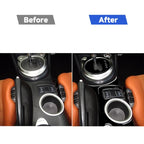 For Nissan 370Z Z34 2009- 5 in 1 Car Gear Cup Holder Panel Decorative Sticker, Right Drive, Gear Cup Holder Panel, Right Drive