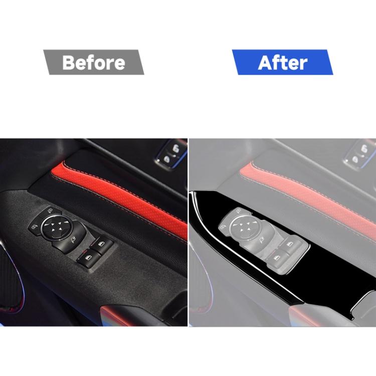 For Ford Mustang 2015-2020 4 in 1 Car Window Lift Panel Decorative Sticker, Right Drive, 4 in 1 Window Lift Panel, Right Drive