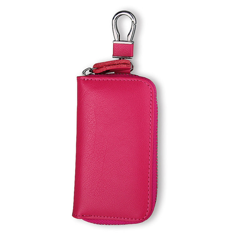 9092 Business Style Multifunctional Genuine Leather Zipper Car Key Bag