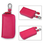 9092 Business Style Multifunctional Genuine Leather Zipper Car Key Bag