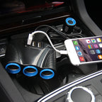 12-24V 3.1A 3 USB Ports & 3 Car Cigarette Lighter Sockets Car Charger, 12-24V 3.1A  With 23 USB