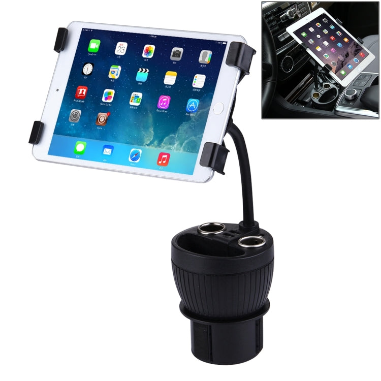 Olesson 2 in 1 Car Charger Cup Holder PowerCup Phone / Tablet Holder + 2.1A / 1A Dual-USB Ports Car Cigarette Lighter Socket Car Charger, 1629