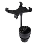 Olesson 2 in 1 Car Charger Cup Holder PowerCup Phone / Tablet Holder + 2.1A / 1A Dual-USB Ports Car Cigarette Lighter Socket Car Charger, 1629