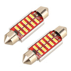 2 PCS DC 12V 2W 39MM 4014 Bicuspid Port No Decoding Car Dome Lamp LED Reading Light with 10 LED Lights, 39MM