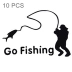 10 PCS Go Fishing Styling Reflective Car Sticker, Size: 14cm x 9.5cm, Fishing Styling 1
