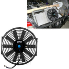 12V 80W 12 inch Car Cooling Fan High-power Modified Tank Fan Cooling Fan Powerful Auto Fan Mini Air Conditioner for Car, 12 inch (Red), 12 inch (Blue), 12 inch (Black)