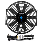 12V 80W 12 inch Car Cooling Fan High-power Modified Tank Fan Cooling Fan Powerful Auto Fan Mini Air Conditioner for Car, 12 inch (Red), 12 inch (Blue), 12 inch (Black)