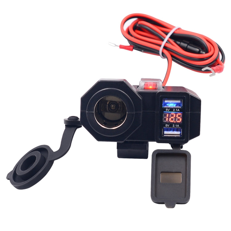 WUPP Multi-function WUPP 4 Motorcycle USB Charger Cigarette Lighter, with Blue Light, ZH-614A1