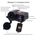 WUPP Multi-function WUPP 4 Motorcycle USB Charger Cigarette Lighter, with Blue Light, ZH-614A1