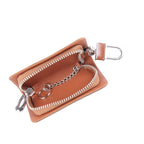 Universal Leather Flash Powder Texture Waist Hanging Zipper Wallets Key Holder Bag (No Include Key), Flash Powder Texture Brown
