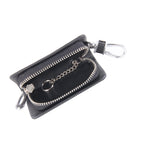 Universal Leather Carbon Fiber Texture Waist Hanging Zipper Wallets Key Holder Bag (No Include Key), Carbon Fiber Texture