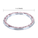 Universal Car Aluminum Steering Wheel Decoration Ring with Diamond For Start Stop Engine System, Universial