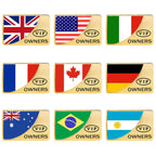 Universal Car Canada Flag Rectangle Shape VIP Metal Decorative Sticker, Canada Flag (Gold), Canada Flag (Silver)