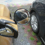 Vehicle Front Blind Area Wide-angle Adjustable Observation Mirror, Black Right Side, Silver Left Side