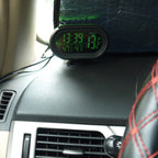 VST-7009V 4 In 1 Digital Car Thermometer Voltage Meter Luminous Clock Tester Detector LCD Monitor Back light, 4 In 1 Thermometer Voltage Meter