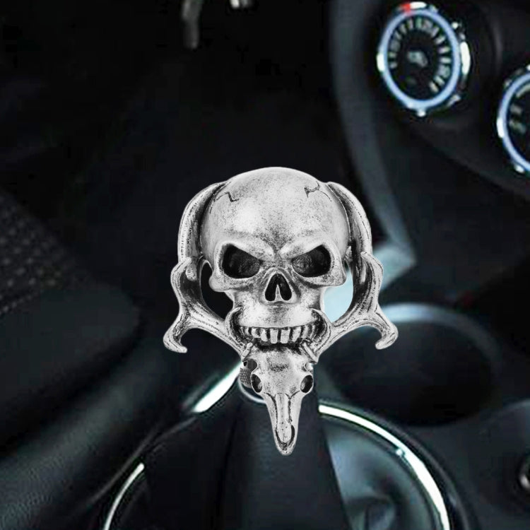 Universal Vehicle Car Creative Skull Double Heads Shaped Shifter Cover Manual Automatic Gear Shift Knob, Double Heads Shaped (Silver), Double Heads Shaped (Bronze), Double Heads Shaped (Beige)