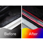 Universal Electroplate Carbon Fibre Car Door Threshold Decoration Strip Decorative Sticker, Size : 3CM x 2M, 3CM x 2M (Gold), 3CM x 2M (Red), 3CM x 2M (Silver)