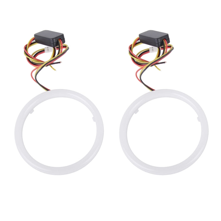 2 PCS 2.5inch 3W White Light + Yellow Light Car Angel Eyes Light, DC 12V Cable Length: 50cm, 2.5inch