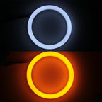 2 PCS 2.5inch 3W White Light + Yellow Light Car Angel Eyes Light, DC 12V Cable Length: 50cm, 2.5inch