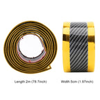 Universal Electroplate Carbon Fibre Car Door Threshold Decoration Strip Decorative Sticker, Size : 5CM x 2M, 5CM x 2M (Gold), 5CM x 2M (Red), 5CM x 2M (Silver)