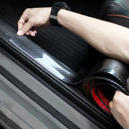 Universal Electroplate Carbon Fibre Car Door Threshold Decoration Strip Decorative Sticker, Size : 5CM x 2M, 5CM x 2M (Gold), 5CM x 2M (Red), 5CM x 2M (Silver)