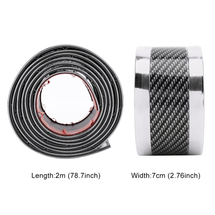 Universal Electroplate Carbon Fibre Car Door Threshold Decoration Strip Decorative Sticker, Size : 7CM x 2M, 7CM x 2M (Silver), 7CM x 2M (Gold), 7CM x 2M (Red)