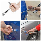 19 in 1 Auto Repair Body Tool Kit Paintless Dent Repair Hail Removal Silver T Bar Slide Hammer Dent Repair Tool Kit, 19 PCS Silver T Bar