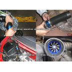 Car Stainless Universal Supercharger F1-Z Single Side Turbine Air Intake Fuel Saver Turbo Turboing Charger Fan Set kit, Single Side