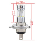 2 PCS H4 60W 1200 LM 6000K Car Fog Lights with 12 CREE XB-D LED Lamps, DC 12V, H4