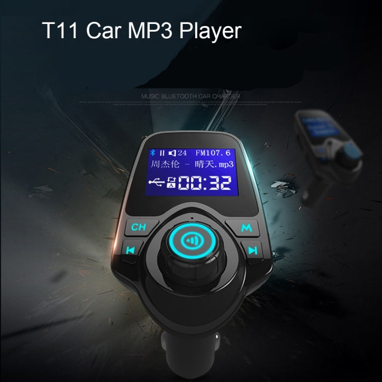 T11 Bluetooth FM Transmitter Car MP3 Player with LED Display, Support Double USB Charge & Handsfree & TF Card & U Disk Music Play Function, T11