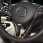 Car German Flag Carbon Fiber Steering Wheel Decorative Sticker for Mercedes-Benz, Steering Wheel (German Flag A)