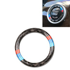 Car Carbon Fiber Soft Panel Engine Start Key Push Button Ring Trim Decorative Sticker for BMW E90 / E92 / E93  2005-2012, Soft  Ring Trim Decorative Sticker