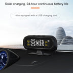 Universal Car Wireless Solar Energy TPMS Tire Pressure Alarm System External Tire Monitor, Tire Monitor 3