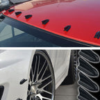 10 PCS Universal Car Carbon Fiber Texture Shark Fin Diffuser Vortex Generator Roof Spoiler, Carbon Fiber