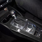 3 PCS Car Carbon Fiber Gear Panel Decorative Sticker for Audi A3, Left Driving, Gear Panel, Left Driving