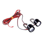 2 PCS 12V 3W  Blue Light Eagle Eyes LED Strobe Light For Motorcycle ，Wire Length: 90cm, Wire Length: 90cm