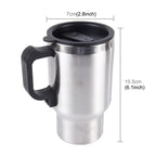 Stainless Steel Electric Smart Mug 12V Car Electric Kettle Heated Mug Car Coffee Cup With Charger Cigarette Lighter Heating Cup Kettle Vacuum Insulated Water Heater Mug, Smart Mug