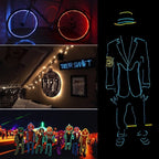 YouOKLight Neon EL Cold Round Flexible Strip Light with 3V Battery Box for Dance Party Car Decoration, Length: 3m, 3M Red Light, 3M Blue Light, 3M Grenn Light