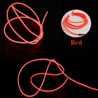 YouOKLight Neon EL Cold Round Flexible Strip Light with 3V Battery Box for Dance Party Car Decoration, Length: 3m, 3M Red Light, 3M Blue Light, 3M Grenn Light