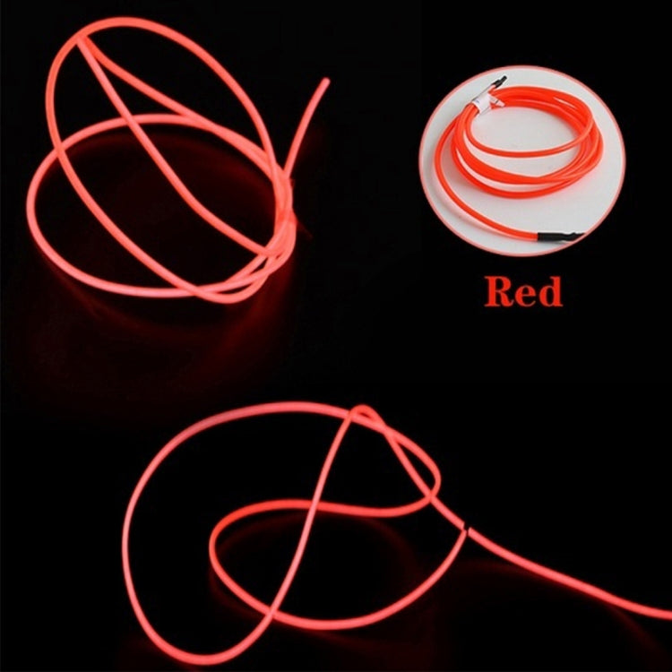 YouOKLight Neon EL Cold Round Flexible Strip Light with 3V Battery Box for Dance Party Car Decoration, Length: 3m, 3M Red Light, 3M Blue Light, 3M Grenn Light