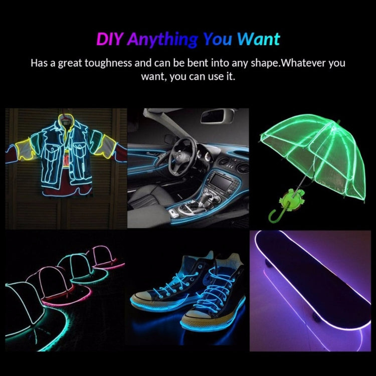 YouOKLight Neon EL Cold Round Flexible Strip Light with 3V Battery Box for Dance Party Car Decoration, Length: 3m, 3M Red Light, 3M Blue Light, 3M Grenn Light