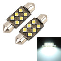 2 PCS 36mm DC12V / 1.5W / 6000K / 110LM 6LEDs SMD-3030 Car Reading Lamp Dome Light, with Decoder, 36mm