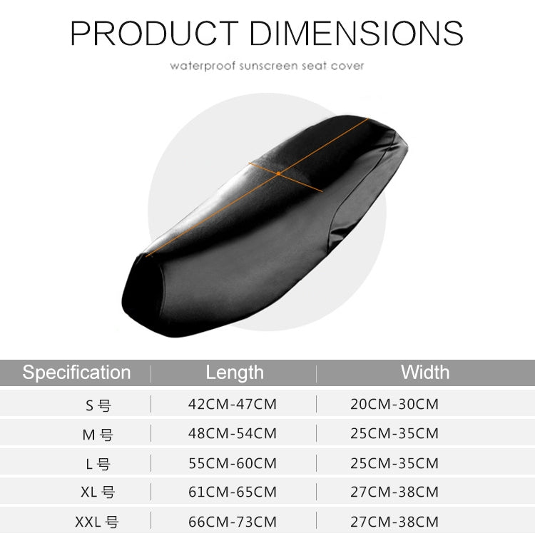 Waterproof Motorcycle Black Leather Seat Cover Prevent Bask In Seat Scooter Cushion Protect, Size: L, Length: 55-60cm; Width: 25-35cm, Length: 55-60cm; Width: 25-35cm
