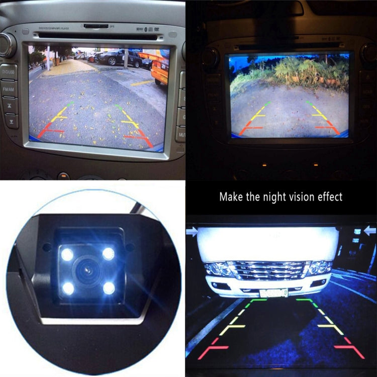 JX-9488 720x540 Effective Pixel NTSC 60HZ CMOS II Universal Waterproof Car Electroplated Silver Rear View Backup Camera with 2W 80LM 5000K White Light 4LED Lamp, DC 12V, Wire Length: 4m, Electroplated Silver