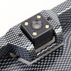 JX-9488 720x540 Effective Pixel NTSC 60HZ CMOS II Universal Waterproof Car Carbon Fiber Rear View Backup Camera with 2W 80LM 5000K White Light 4LED Lamp, DC 12V, Wire Length: 4m, Black (Carbon Fiber )