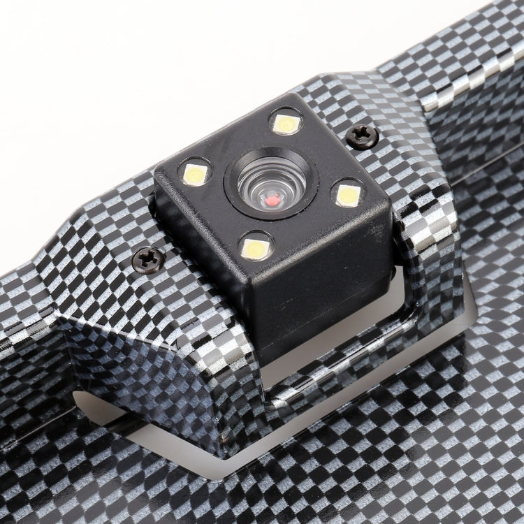JX-9488 720x540 Effective Pixel NTSC 60HZ CMOS II Universal Waterproof Car Carbon Fiber Rear View Backup Camera with 2W 80LM 5000K White Light 4LED Lamp, DC 12V, Wire Length: 4m, Black (Carbon Fiber )