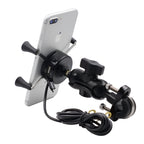 Motorcycle X Shape Aluminum Alloy Phone Bracket 5V 2.1A Phone Charger, CS-416A3