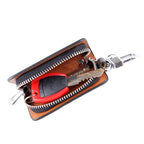 Universal Leather Knead Skin Texture Waist Hanging Zipper Wallets Key Holder Bag (No Include Key)